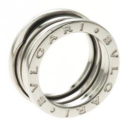 Pre Owned Bvlgari B.Zero1 3-Band White Gold Ring Size 49