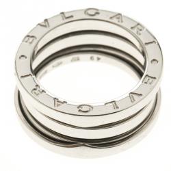 Pre Owned Bvlgari B.Zero1 3-Band White Gold Ring Size 49