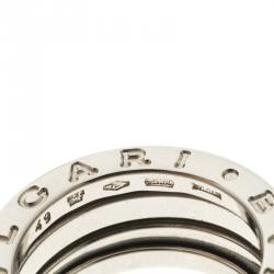 Pre Owned Bvlgari B.Zero1 3-Band White Gold Ring Size 49