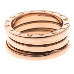 Bvlgari B.Zero1 3-Band 18k Rose Gold Ring Size 54