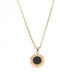 Pre Owned Bvlgari Onyx 18k Yellow Gold Pendant Necklace