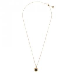 Pre Owned Bvlgari Onyx 18k Yellow Gold Pendant Necklace