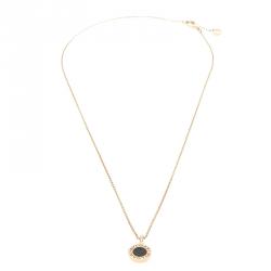Pre Owned Bvlgari Onyx 18k Yellow Gold Pendant Necklace