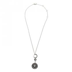 Pre Owned Bvlgari Cerchi White Gold Ceramic Pendant Necklace