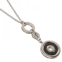 Pre Owned Bvlgari Cerchi White Gold Ceramic Pendant Necklace
