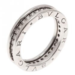 Pre Owned Bvlgari B.Zero1 Diamond Band Ring Size 53