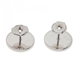 Pre Owned Bvlgari Bvlgari Diamond Pavè 18K White Gold Stud Earrings