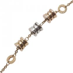 Pre Owned Bvlgari B.ZERO1 3-Elements 18K Yellow, White and Pink Gold Soft Bracelet