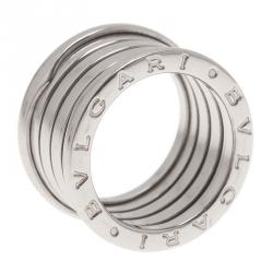 Pre Owned Bvlgari B.Zero1 4-Band 18K White Gold Ring Size 52