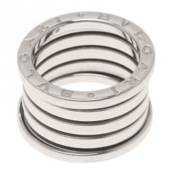 Pre Owned Bvlgari B.Zero1 4-Band 18K White Gold Ring Size 52