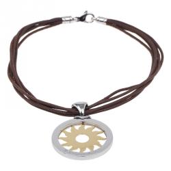 Bvlgari Tondo Sun Gold and Stainless Steel Large Pendant Necklace