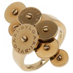 Pre Owned Bvlgari Cicladi Yellow Gold Ring Size 53