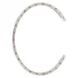 Pre Owned Bvlgari B.Zero1 18kt Pink Gold and Steel Cuff Bracelet Size M