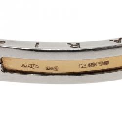 Pre Owned Bvlgari B.Zero1 18kt Pink Gold and Steel Cuff Bracelet Size M