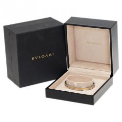 Pre Owned Bvlgari B.Zero1 18kt Pink Gold and Steel Cuff Bracelet Size M