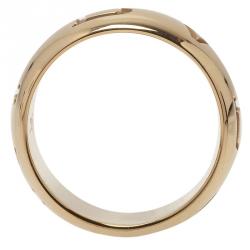 Pre Owned Bvlgari Monologo Yellow Gold Band Ring Size 57 