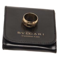 Pre Owned Bvlgari Monologo Yellow Gold Band Ring Size 57 