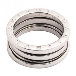 Bvlgari B.Zero1 18K White Gold 3 Band Ring Size 55