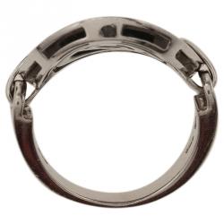 Bvlgari Cerchi Black Ceramic White Gold Ring Size 54