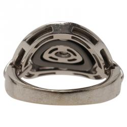 Bvlgari Cerchi Black Ceramic White Gold Ring Size 54