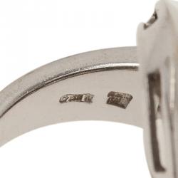 Bvlgari Cerchi Black Ceramic White Gold Ring Size 54