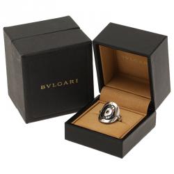 Bvlgari Cerchi Black Ceramic White Gold Ring Size 54
