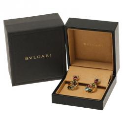 Pre Owned Bvlgari Astrale Colored Gemstones Yellow Gold Earrings