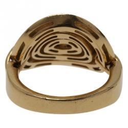 Pre Owned Bvlgari Cerchi Yellow Gold Ring Size 53