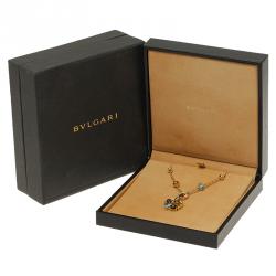 Pre Owned Bvlgari Astrale Multicolored Gemstones Large Yellow Gold  Pendant Necklace