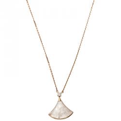 Pre Owned Bvlgari Diva's Dream Mother of Pearl Rose Gold Pendant Necklace