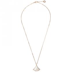 Pre Owned Bvlgari Diva's Dream Mother of Pearl Rose Gold Pendant Necklace