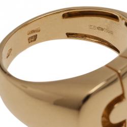 Pre Owned Bvlgari Parentesi Yellow Gold Ring Size 50