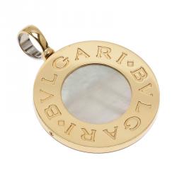 Pre Owned Bvlgari Bvlgari Onyx and Mother of Pearl Reversible Large Pendant