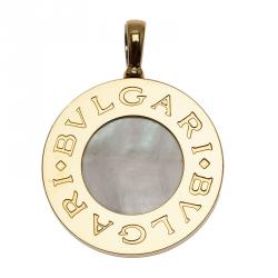 Pre Owned Bvlgari Bvlgari Onyx and Mother of Pearl Reversible Large Pendant