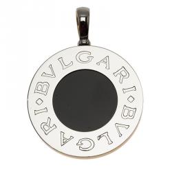 Pre Owned Bvlgari Bvlgari Onyx and Mother of Pearl Reversible Large Pendant