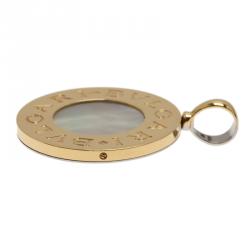 Pre Owned Bvlgari Bvlgari Onyx and Mother of Pearl Reversible Large Pendant