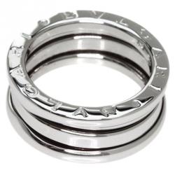 Pre Owned Bvlgari B.Zero1 3-Band White Gold Ring Size 48