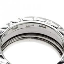 Pre Owned Bvlgari B.Zero1 3-Band White Gold Ring Size 48