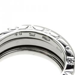 Pre Owned Bvlgari B.Zero1 3-Band White Gold Ring Size 48