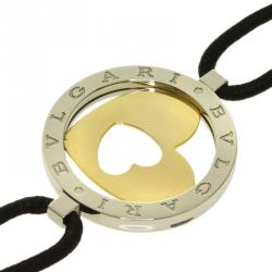 Pre Owned Bvlgari Tondo Cuore Yellow Gold and Steel Bracelet