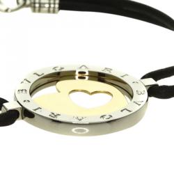 Pre Owned Bvlgari Tondo Cuore Yellow Gold and Steel Bracelet