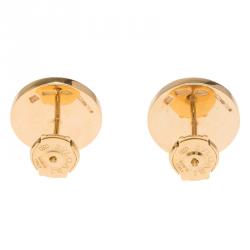 Pre Owned Bvlgari Onyx Yellow Gold Stud Earrings
