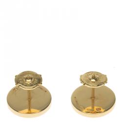 Pre Owned Bvlgari Onyx Yellow Gold Stud Earrings