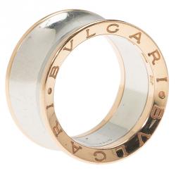 Pre Owned Bvlgari Anish Kapoor B.Zero1 Rose Gold and Steel Ring Size 55