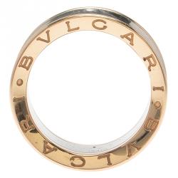 Pre Owned Bvlgari Anish Kapoor B.Zero1 Rose Gold and Steel Ring Size 55