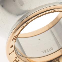 Pre Owned Bvlgari Anish Kapoor B.Zero1 Rose Gold and Steel Ring Size 55