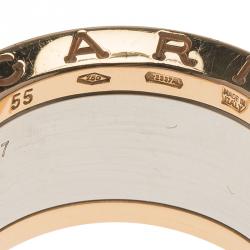 Pre Owned Bvlgari Anish Kapoor B.Zero1 Rose Gold and Steel Ring Size 55