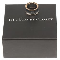 Pre Owned Bvlgari Anish Kapoor B.Zero1 Rose Gold and Steel Ring Size 55