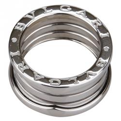 Pre Owned Bvlgari B.Zero1 3-Band White Gold Ring Size 49