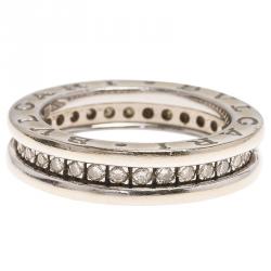 Bvlgari B.Zero1 1-Band Diamond White Gold Band Ring Size 48